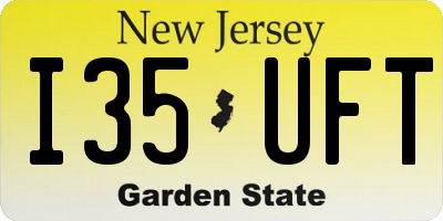 NJ license plate I35UFT
