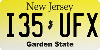 NJ license plate I35UFX