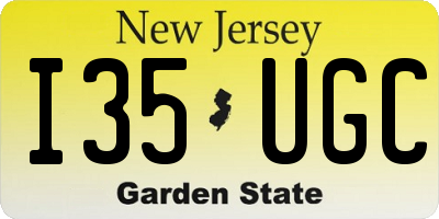 NJ license plate I35UGC