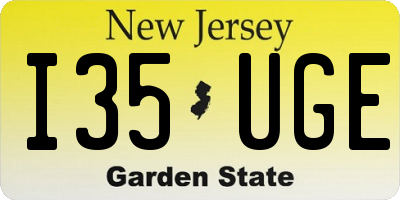 NJ license plate I35UGE