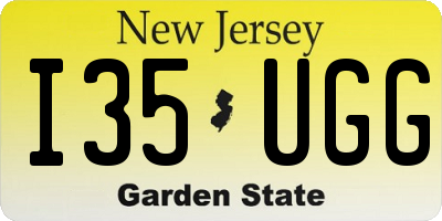 NJ license plate I35UGG