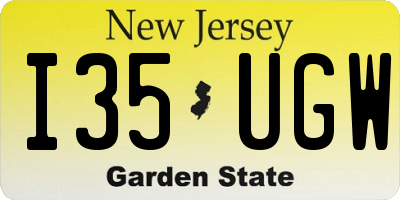 NJ license plate I35UGW