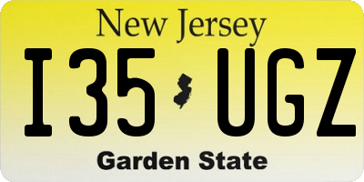 NJ license plate I35UGZ