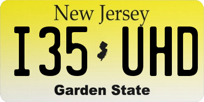 NJ license plate I35UHD