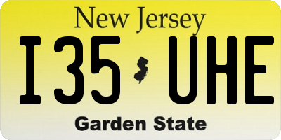 NJ license plate I35UHE