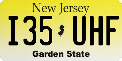 NJ license plate I35UHF