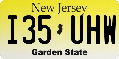 NJ license plate I35UHW
