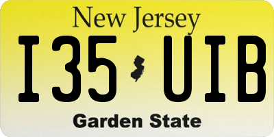 NJ license plate I35UIB