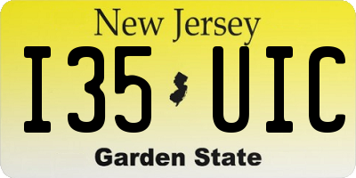NJ license plate I35UIC