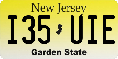 NJ license plate I35UIE