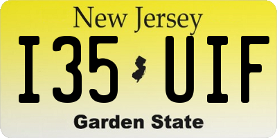 NJ license plate I35UIF