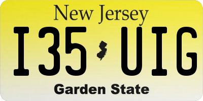 NJ license plate I35UIG