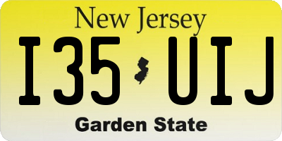NJ license plate I35UIJ