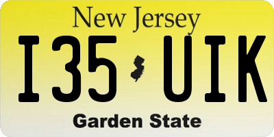 NJ license plate I35UIK
