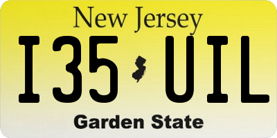 NJ license plate I35UIL