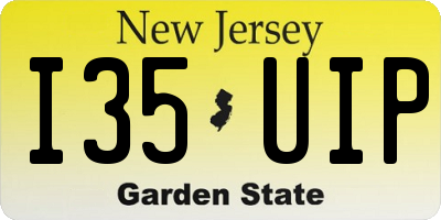 NJ license plate I35UIP