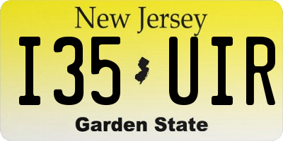 NJ license plate I35UIR