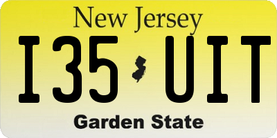 NJ license plate I35UIT