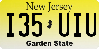 NJ license plate I35UIU