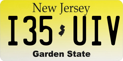 NJ license plate I35UIV