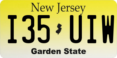 NJ license plate I35UIW