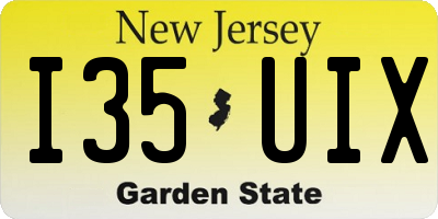 NJ license plate I35UIX
