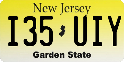 NJ license plate I35UIY