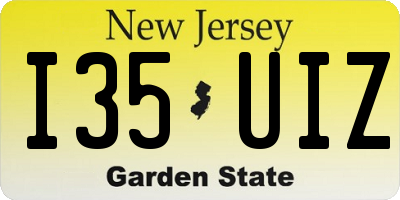 NJ license plate I35UIZ