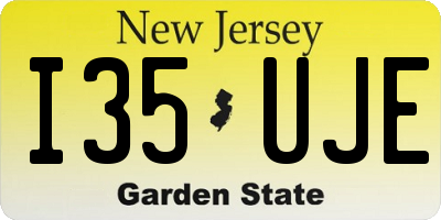 NJ license plate I35UJE