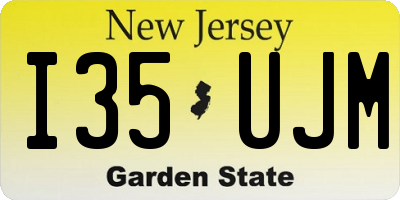 NJ license plate I35UJM
