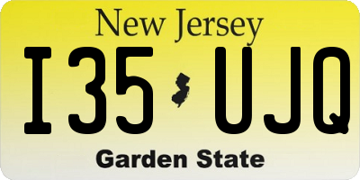 NJ license plate I35UJQ