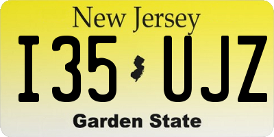 NJ license plate I35UJZ