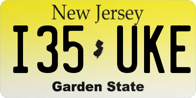 NJ license plate I35UKE