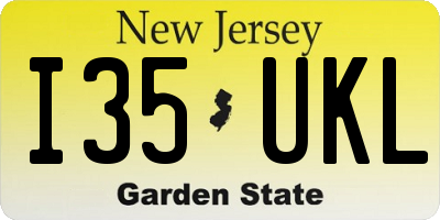 NJ license plate I35UKL