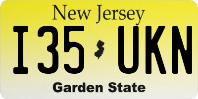 NJ license plate I35UKN