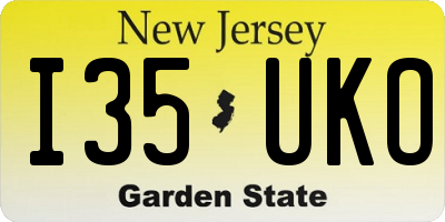 NJ license plate I35UKO