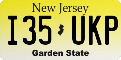 NJ license plate I35UKP