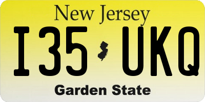 NJ license plate I35UKQ