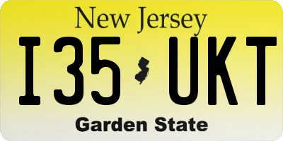 NJ license plate I35UKT