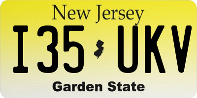 NJ license plate I35UKV