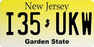 NJ license plate I35UKW
