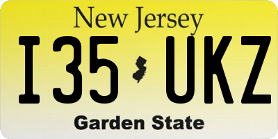 NJ license plate I35UKZ