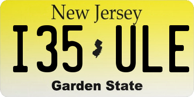 NJ license plate I35ULE