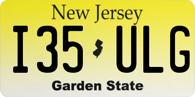 NJ license plate I35ULG
