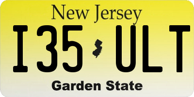 NJ license plate I35ULT