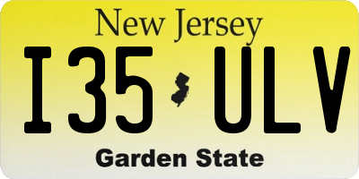 NJ license plate I35ULV