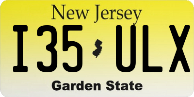 NJ license plate I35ULX