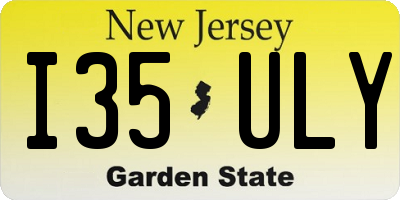 NJ license plate I35ULY