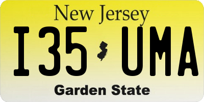 NJ license plate I35UMA