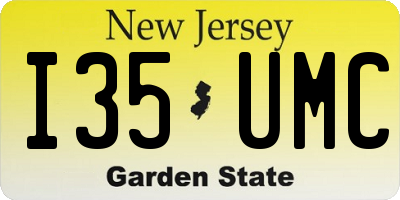 NJ license plate I35UMC